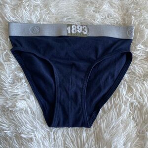 Petit Bateau Kids Navy Briefs with Gray Waistband